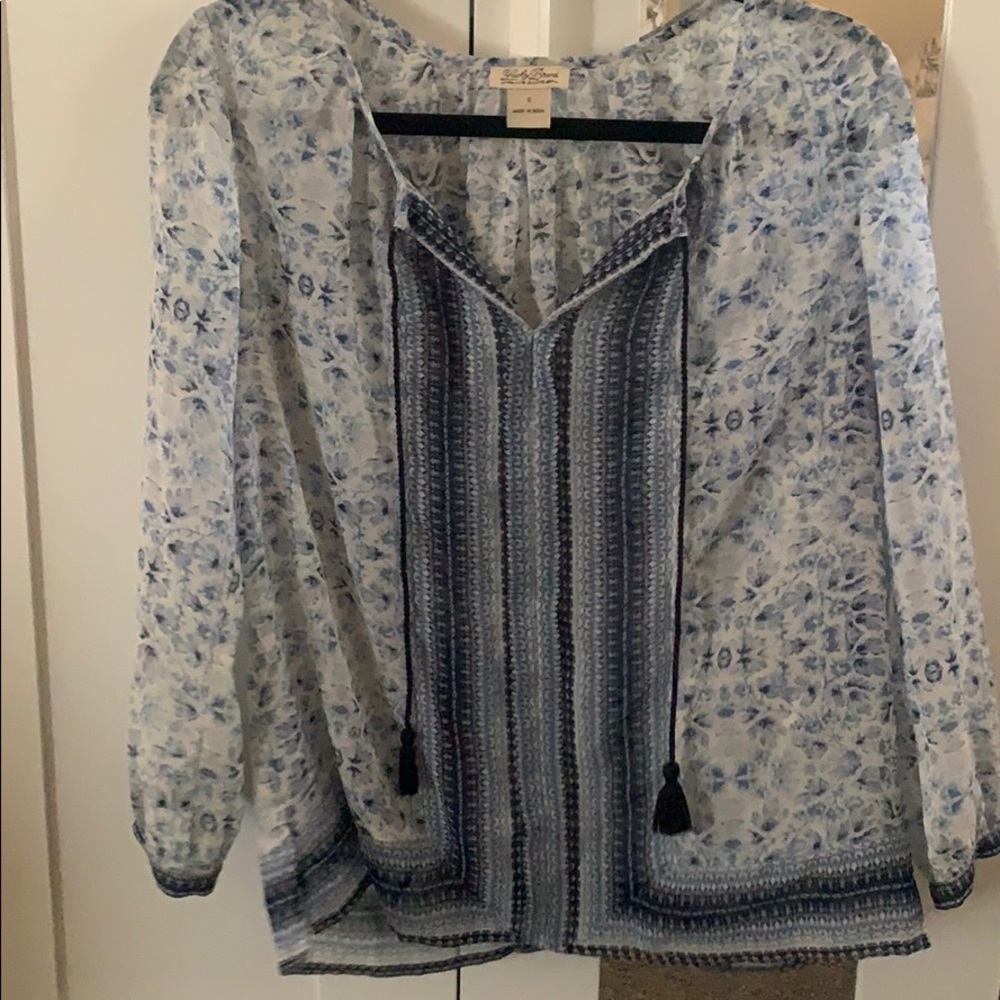 Lucky Brand Sheer Boho Blouse